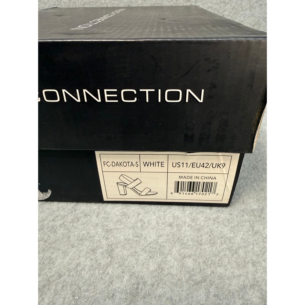 French Connection Dakota-S Sandal 11 White New Block Heel Slingback Box Office - Picture 15 of 16